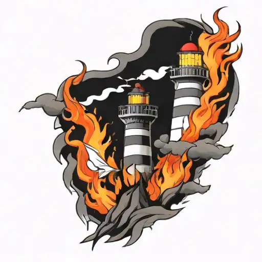 Ghostly Lighthouse Simple Fire