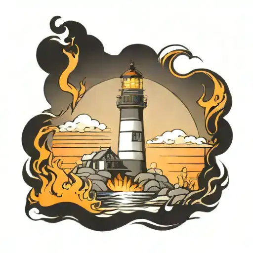 Ghostly Lighthouse Simple Fire