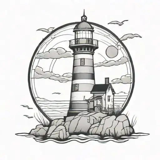 Ghostly Lighthouse Simple Heart