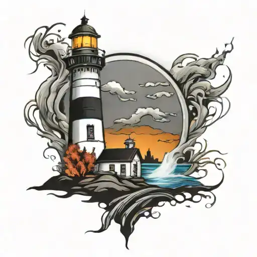 Ghostly Lighthouse Simple Fire