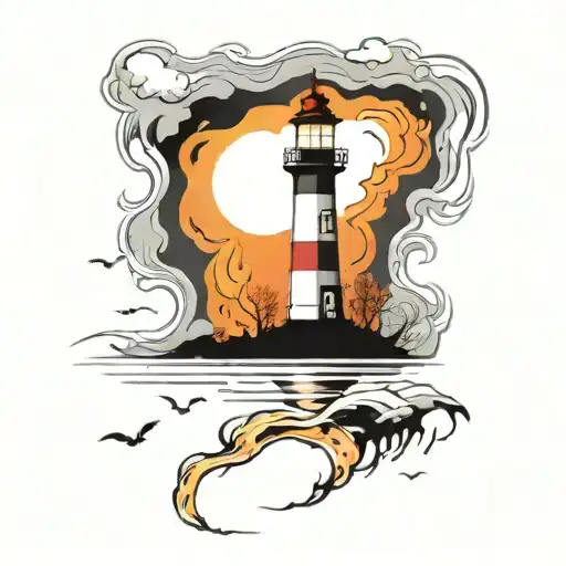 Ghostly Lighthouse Simple Fire