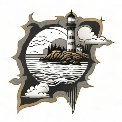 Ghostly Lighthouse Simple Romance