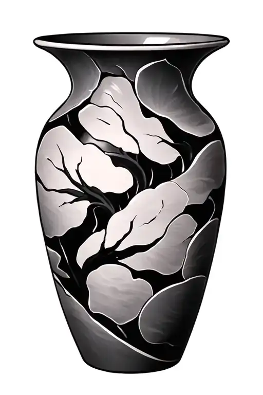 Tall Sleek Broken Vase Put Back Together