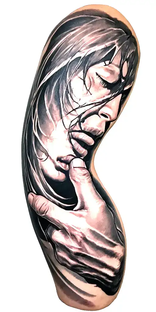 An It-themed Tattoo Symbolizing The Struggle With Sadness And Finding Inner Strength