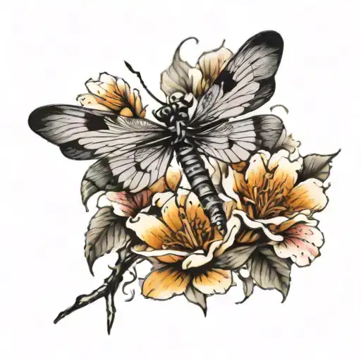 5 Come Flower With A Dragonfly