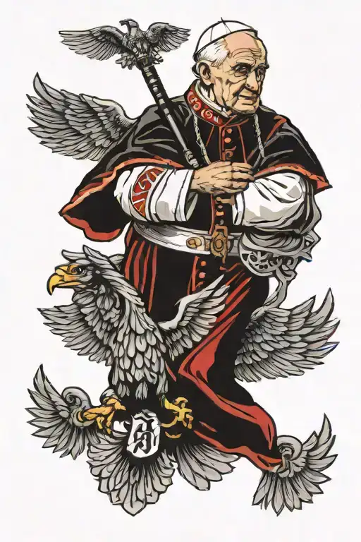 The Pope John Paul With The Polish Eagle