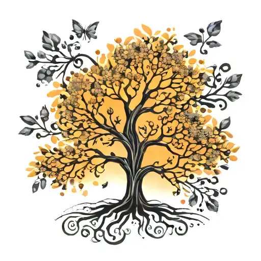 Polish Good Luck Tree With Crystals Being Dispersed