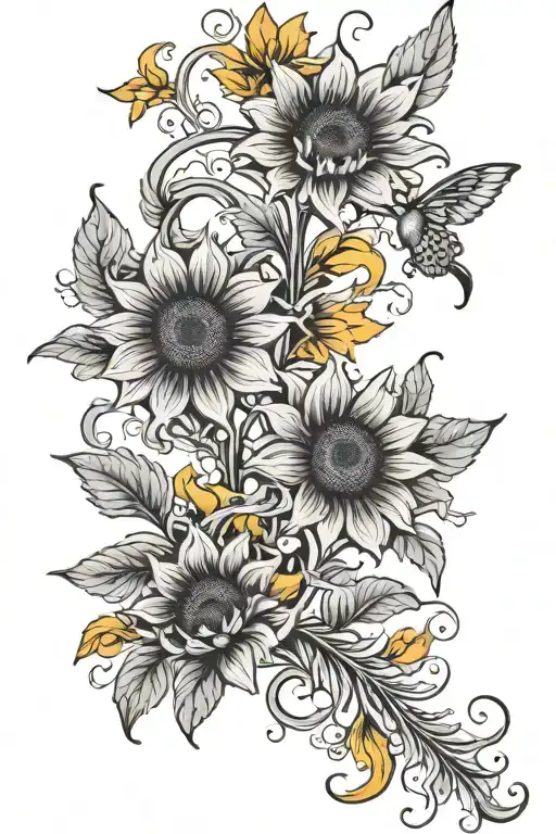 Sunflower Vine And Angel Wings