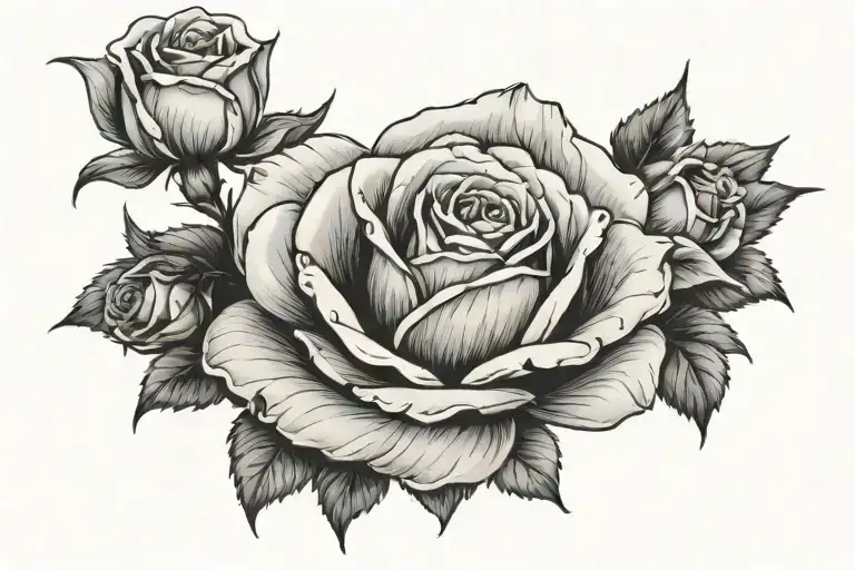 Big Rose Tatoo In Forewarm Rework