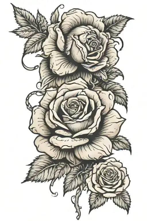 Big Rose Tatoo In Forewarm Rework With Lion Head