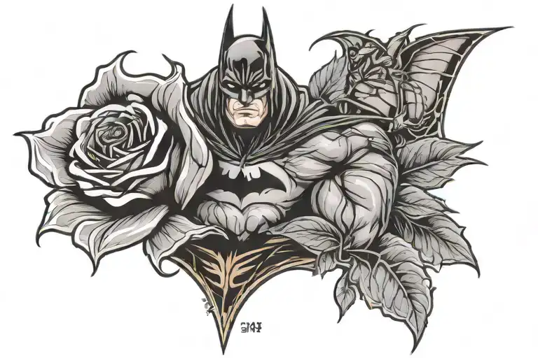 Big Rose Tatoo Rework With Batman Batman Batman