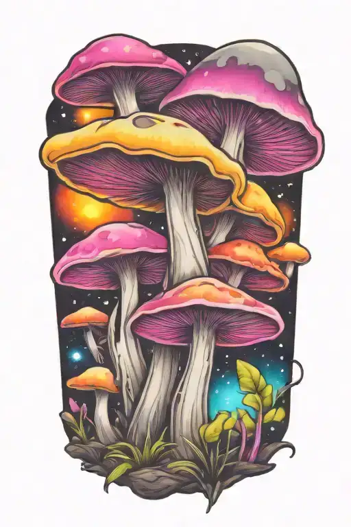 Psychedelic Mushroom Space Themed