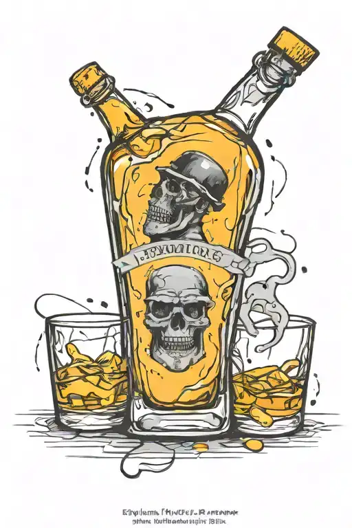 Whiskey Bottle Of Emotions Representing Bipolar Depression