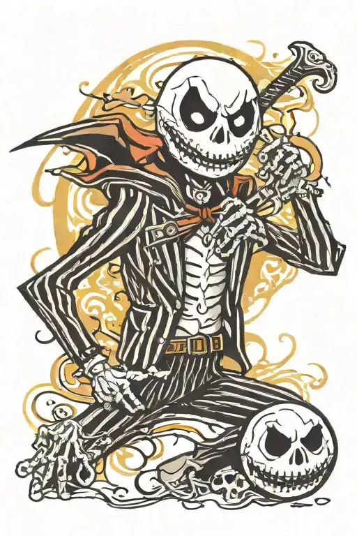 Jack Skellington As Jason Vorhees With Suicide Awareness Color