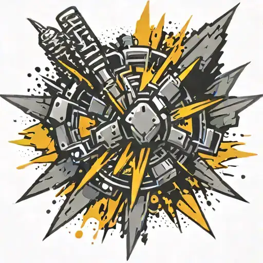 Spray Painted Explosion Punk Themed