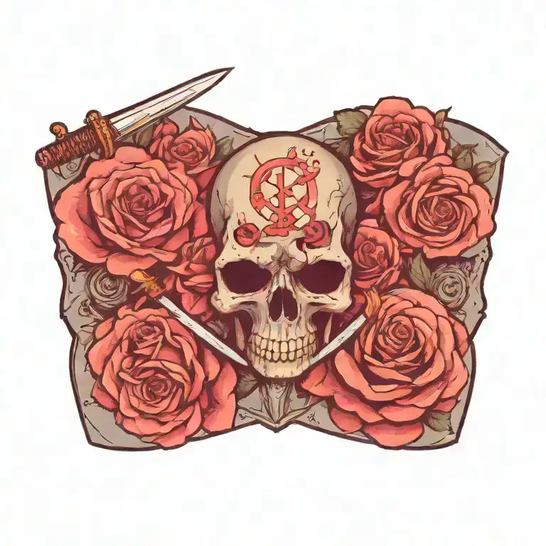 Roses And Guns And A Sword And A Skull