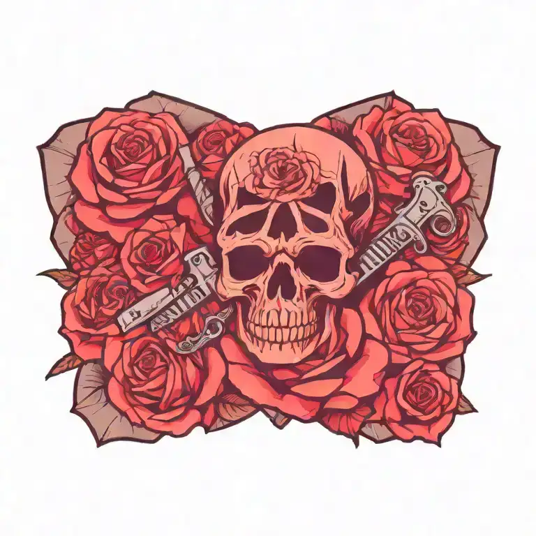Roses And Guns And A Sword And A Skull