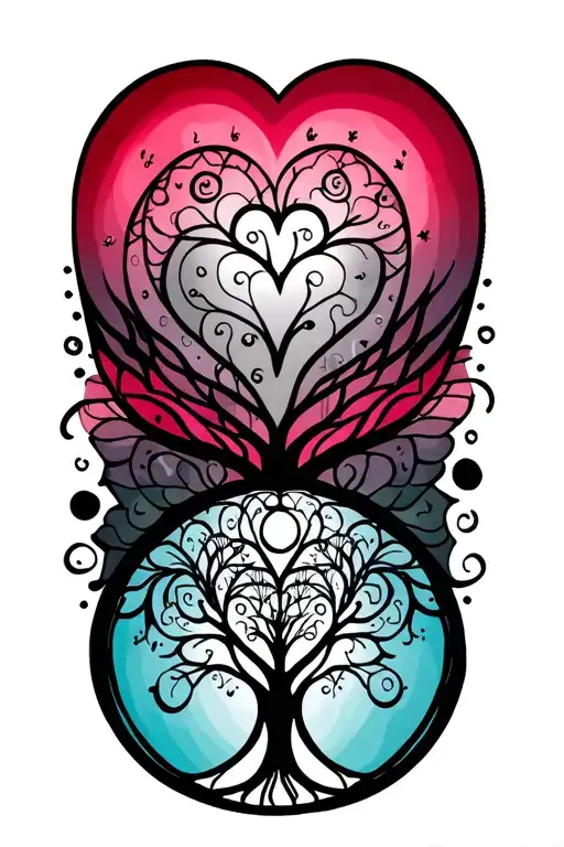 Intricate Mandala Design Incorporating Tree Of Life And Heart