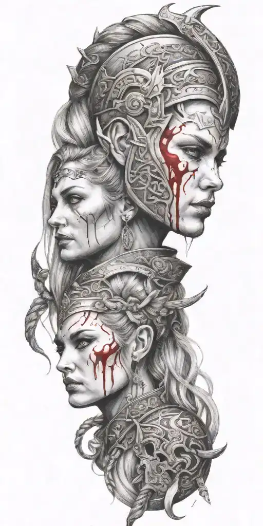 Multiple Viking Women Bloody