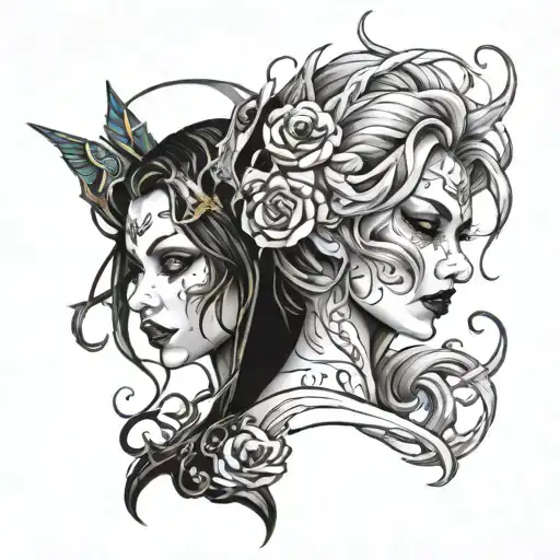 Good And Evil Personality In Woman