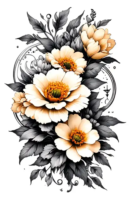 Gemini Zodiac Sign And Flowers Blooming