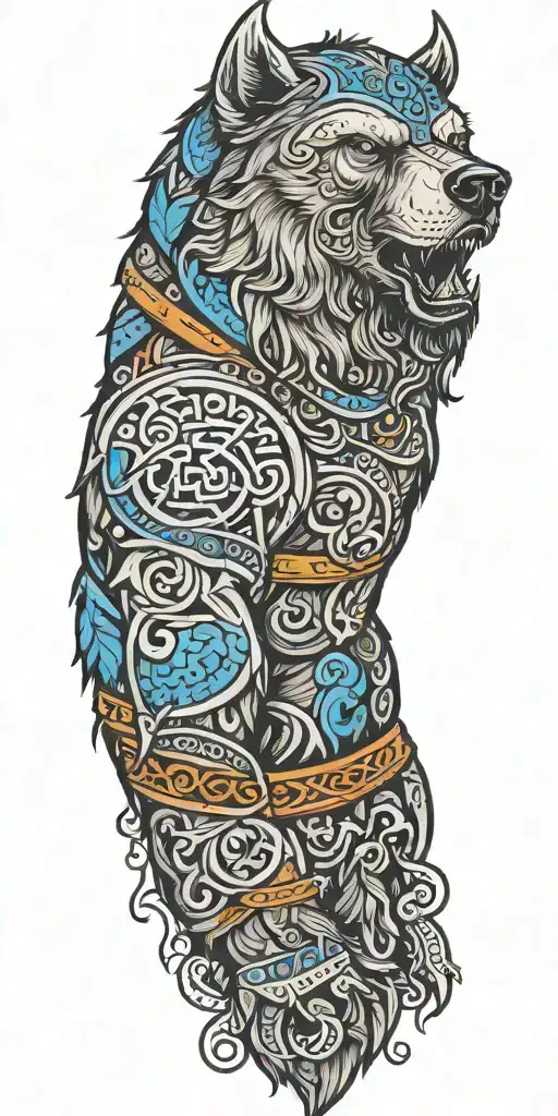 Viking Bear With Blue Eyes