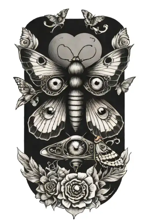 Moth And Eye Combined