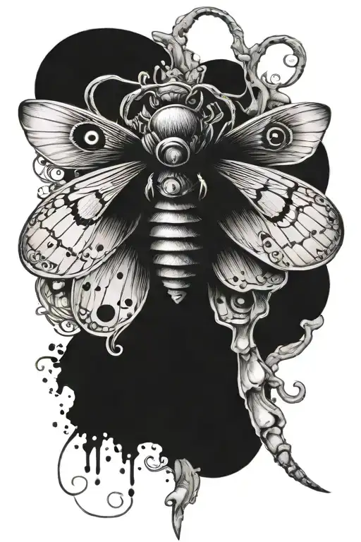 Moth And Eye Combined