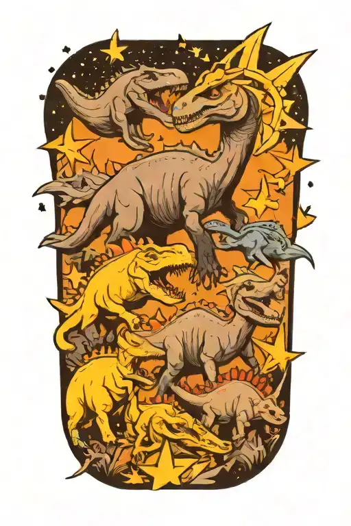 Dinosaurs And Stars