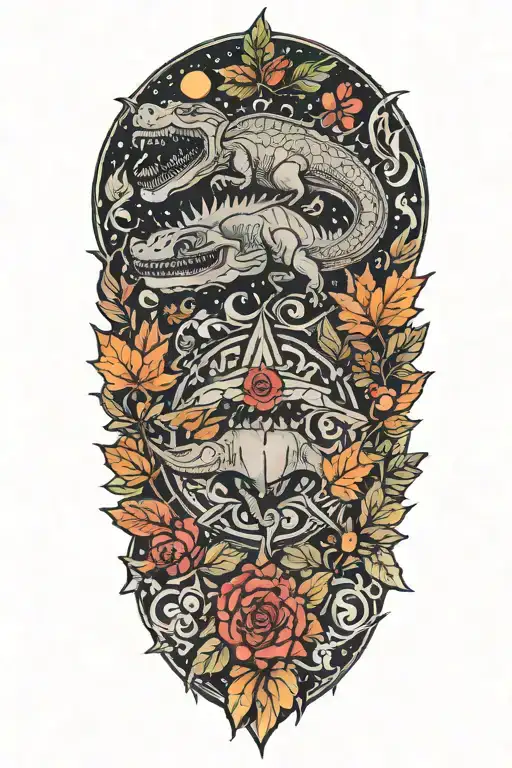 Christmas And Dinosaur And Happy And Leafs And Violence