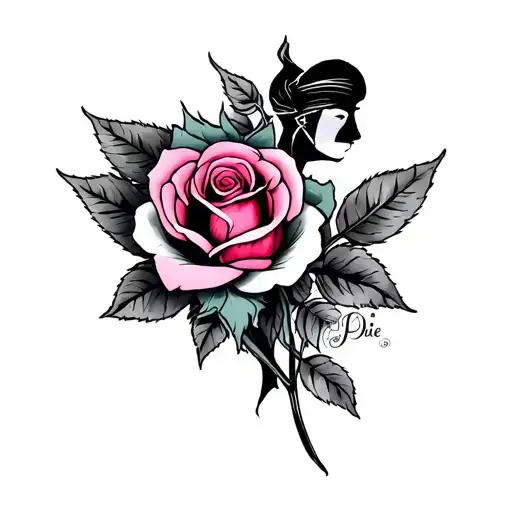 Couple Tattoo For A Mc Couple Include A Rose And Ride Or Die