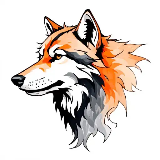 Wolf Head With Shadow Fur