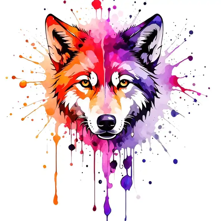 Wolf Paint Splatter