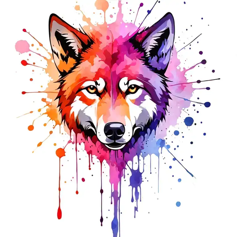 Wolf Paint Splatter
