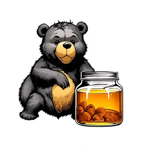 Pooh Bear With Honey Jar