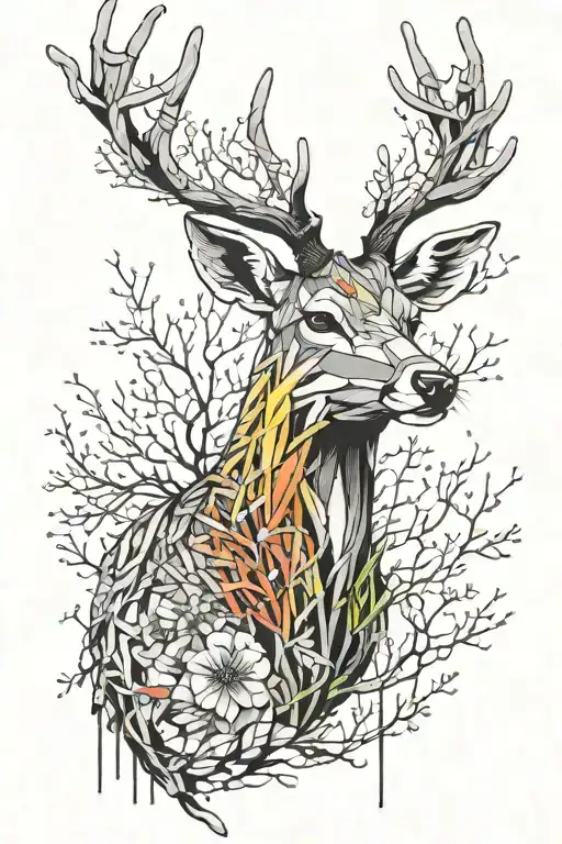 Deer Made Out Of Small Sticks