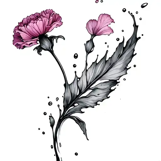 Carnation Petals Floating In Water