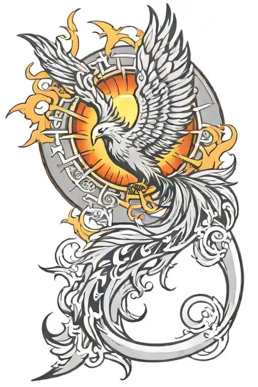 The Sun And Inside The Phoenix Tattoo