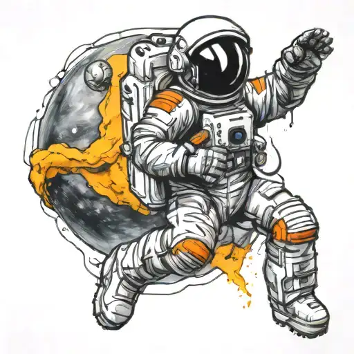 Astronaut Floating In Space