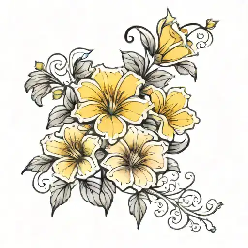 Aster And Morning Glory Vine