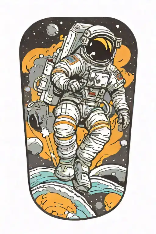 Astronaut Floating In Space Listening To Music