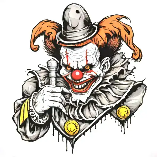 An Evil Clown In An Amusement Park