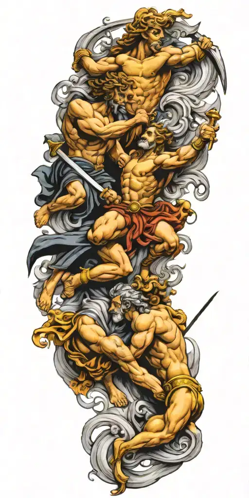 Greek Mythology Gods Battling