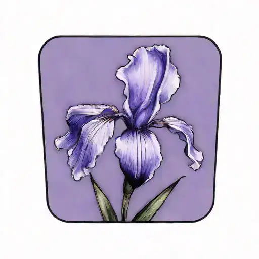 Single Wild Iris With Stem