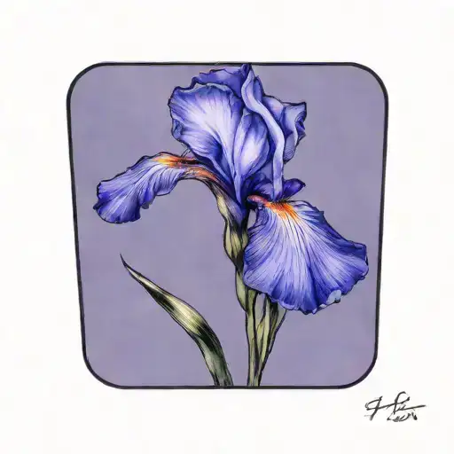 Single Wild Iris With Stem