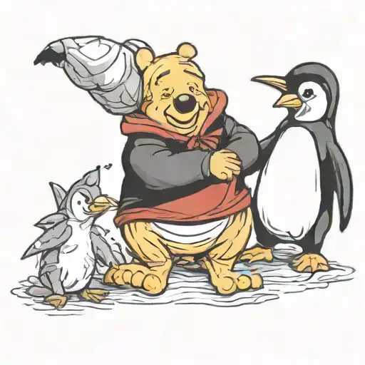 Winnie The Pooh And Chillie Willie The Penguin