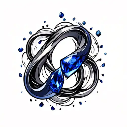 Sapphire On White Gold Infinity Symbol