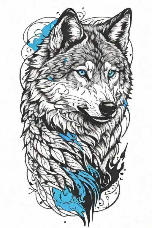 Wolf With Blue Eyes