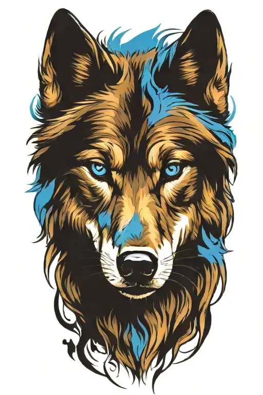 Wolf With Blue Eyes