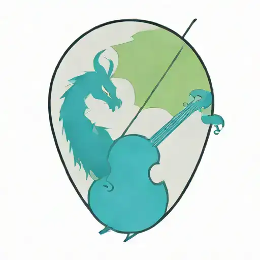 Dragon Curled Around An Upright Bass